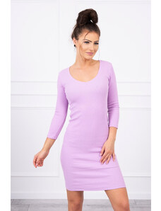 K-Fashion Přiléhavé šaty s výstřihem fialové barvy