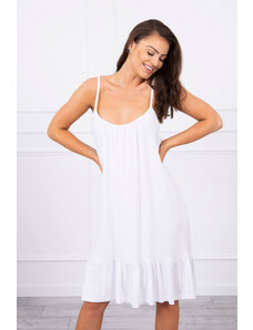 K-Fashion Šaty s tenkým páskem bílé