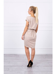 K-Fashion Šaty s obálkou dole béžové