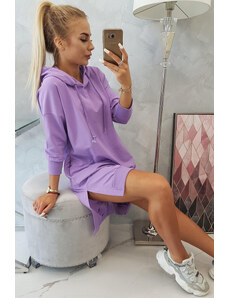K-Fashion Šaty s kapucí a delšími zády fialové