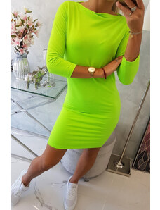 K-Fashion Klasické zelené neonové šaty