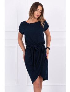 K-Fashion Šaty s obálkovým spodním dílem v tmavě modré barvě