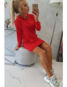 K-Fashion Šaty s kapucí červené