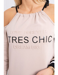 K-Fashion Béžové šaty Tres Chic