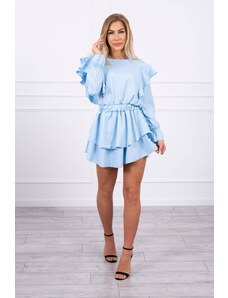K-Fashion Šaty se svislými volány modré