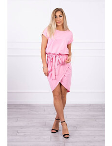 K-Fashion Šaty s obálkovým spodním dílem ve světle růžové barvě
