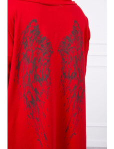 K-Fashion Mikina s potiskem křídel červená