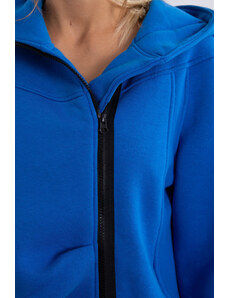 K-Fashion Chrpově modrá mikina s kapucí
