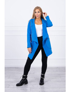 K-Fashion Zateplená mikina s asymetrickým zipem chrpově modrá