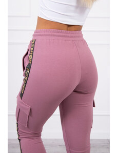 K-Fashion Tmavě růžové kalhoty Cargo