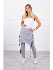 K-Fashion Kalhoty/oblek s nápisem selfie šedý