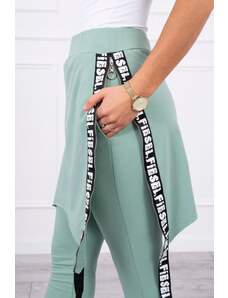 K-Fashion Kalhoty/oblek s nápisem selfie tmavě mátový