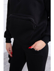 K-Fashion Izolovaná sada s ozdobnou kapsou černá