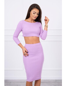 K-Fashion Souprava halenky a sukně ve fialové barvě