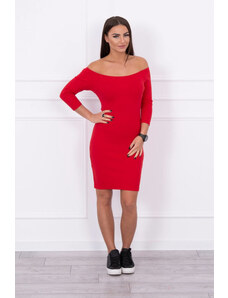 K-Fashion Červené pruhované šaty s přiléhavým střihem