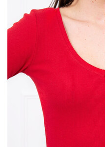 K-Fashion Přiléhavé šaty s červeným výstřihem