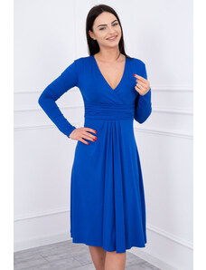 K-Fashion Šaty s linií poprsí v chrpově modré barvě