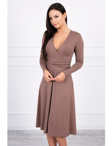 K-Fashion Šaty s výřezem pod prsy cappucino