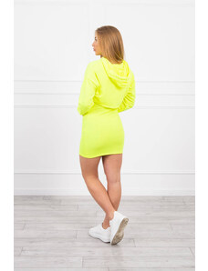 K-Fashion Šaty s mikinou žluté neonové