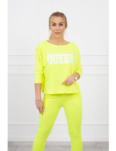 K-Fashion Sada s neonovým potiskem Queen yellow