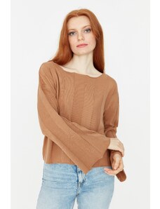 Trendyol Mink Oversize pletený svetr