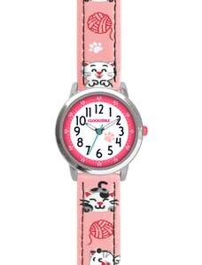 CLOCKODILE Růžové dívčí dětské hodinky KOČKY CWG5141