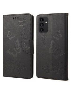 Pouzdro MFashion Samsung Galaxy A13 4G - černé - Motýli a květy