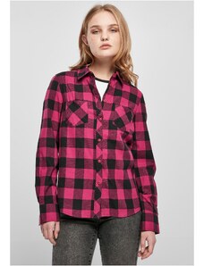 UC Ladies Ladies Turnup Checked Flanell Shirt wildviolet/black