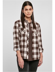 UC Ladies Ladies Turnup Checked Flanell Shirt růžová/hnědá