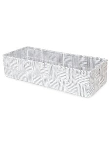 Úložný organizér do zásuvky Compactor Toronto - košík L, 30 x 12 x 7 cm, bílo-šedý