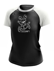 Suspect Animal Dívčí funkční tričko CRAZY raglán krátký rukáv Bamboo Ultra CLASSIC - Černá/bílá / 130