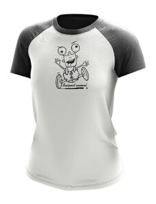 Suspect Animal Dívčí funkční tričko CRAZY raglán krátký rukáv Bamboo Ultra CLASSIC - Bílá/černá / 150