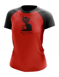 Suspect Animal Dívčí funkční tričko MUERTA raglán krátký rukáv Bamboo Ultra CLASSIC - Červená/černá / 150