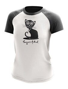 Suspect Animal Dívčí funkční tričko MUERTA raglán krátký rukáv Bamboo Ultra CLASSIC - Bílá/černá / 140