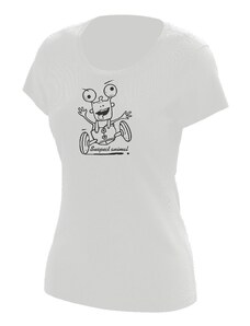 Suspect Animal Dívčí funkční tričko CRAZY krátký rukáv Bamboo Ultra CLASSIC - Bílá/černá / 140