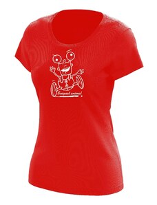 Suspect Animal Dívčí funkční tričko CRAZY krátký rukáv Bamboo Ultra CLASSIC - Červená/bílá / 120