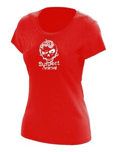 Suspect Animal Dívčí funkční tričko BART krátký rukáv Bamboo Ultra CLASSIC - Červená/bílá / 130