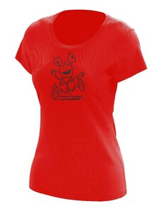 Suspect Animal Dívčí funkční tričko CRAZY krátký rukáv Bamboo Ultra CLASSIC - Červená/černá / 120