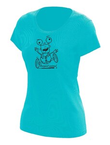 Suspect Animal Dívčí funkční tričko CRAZY krátký rukáv Bamboo Ultra CLASSIC - Azurová/černá / 130