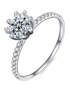 Royal Fashion stříbrný prsten HA-XJZ020A-SILVER-MOISSANITE-ZIRCON