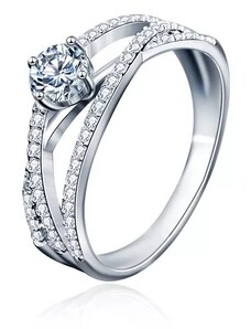 Royal Fashion stříbrný prsten HA-XJZ023-SILVER-MOISSANITE-ZIRCON