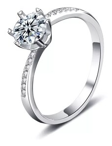Royal Fashion stříbrný prsten HA-XJZ022-SILVER-MOISSANITE-ZIRCON