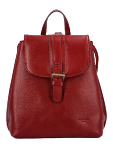 Kožený dámský moderní batoh tmavě červený - Hexagona Zosimos červená