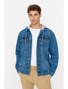 Trendyol Indigo Regular Fit Knitted Hooded Denim Jacket