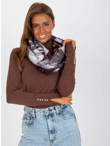 Fashionhunters Tmavě fialový vzorovaný bavlněný šátek