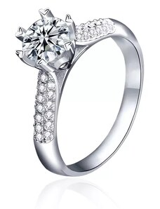 Royal Fashion stříbrný prsten HA-XJZ014-SILVER-MOISSANITE-ZIRCON