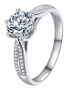 Royal Fashion stříbrný prsten HA-XJZ007-SILVER-MOISSANITE-ZIRCON