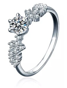 Royal Fashion stříbrný prsten HA-XJZ046-SILVER-MOISSANITE-ZIRCON
