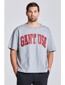 TRIČKO GANT D1. GANT USA SS TSHIRT šedá M