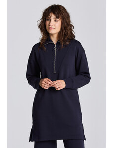 ŠATY GANT D1. HALF ZIP SWEAT DRESS modrá XS